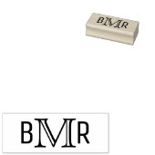 Eenvoudig Elegant 3 Initiaal Letter Monogram MF #4 Rubberstempel (Gestempeld)