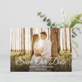 Eenvoudig Elegant 4 Foto Wedding Save The Date (Staand voorkant)