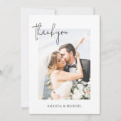 Eenvoudig Elegant, aangepast fotohuwelijk Bedankkaart (Voorkant)