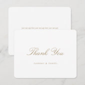 Eenvoudig Elegant aangepast Gold Script Hartelijk  Bedankkaart (Voorkant / Achterkant)