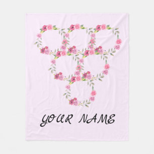Eenvoudig elegant aangepast jouw naam florale adem fleece deken