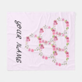 Eenvoudig elegant aangepast jouw naam florale adem fleece deken (Voorkant (Horizontaal))