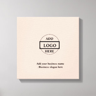 Eenvoudig elegant aangepast logo hier bedrijf canvas afdruk