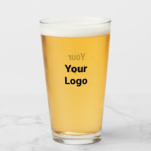 Eenvoudig elegant aangepast logo hier bedrijf glas