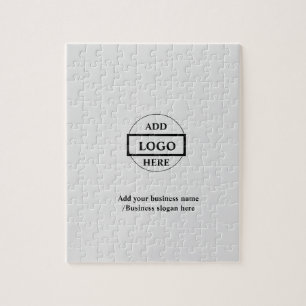 Eenvoudig elegant aangepast logo hier bedrijf legpuzzel