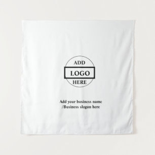 Eenvoudig elegant aangepast logo hier bedrijf wandkleed