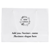 Eenvoudig elegant aangepast logo hier groot bedrij groot cadeauzakje (Achterkant)