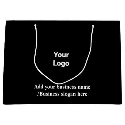 Eenvoudig elegant aangepast logo hier groot bedrij groot cadeauzakje (Voorkant)