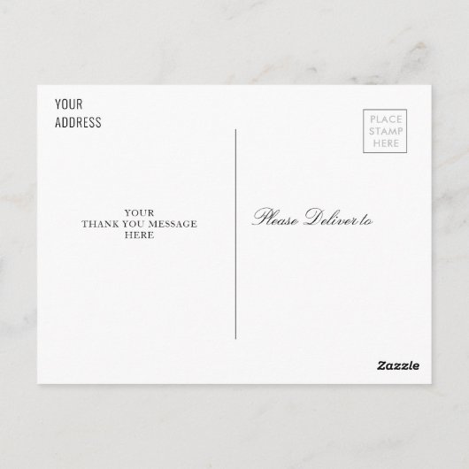 Eenvoudig elegant afstuderen dank u briefkaart (Achterkant)