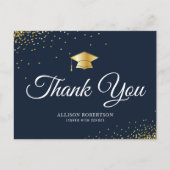 Eenvoudig elegant afstuderen dank u briefkaart (Voorkant)