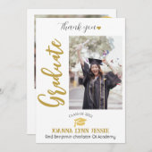 Eenvoudig Elegant Afstuderen gouden Pet Bedankt Sc (Voorkant / Achterkant)