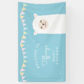 Eenvoudig Elegant Alpaca Llama Baby shower Welkom Spandoek (Verticaal)