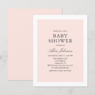 Eenvoudig elegant Baby shower Uitnodiging Briefkaart