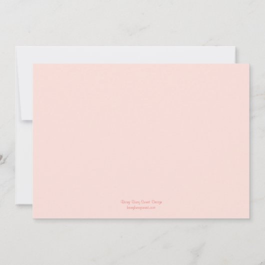 Eenvoudig elegant baptism/Christening Invite - Roz Kaart (Achterkant)