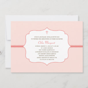 Eenvoudig elegant baptism/Christening Invite - Roz Kaart