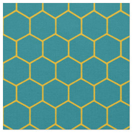 Eenvoudig Elegant Bijenkorfpatroon Abstract Teal Stof