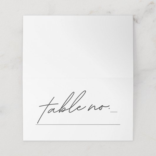 Eenvoudig Elegant Black and White Wedding Table Pl (Buitenkant ongevouwen)