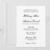 Eenvoudig Elegant Black en White Wedding Kaart (Voorkant / Achterkant)