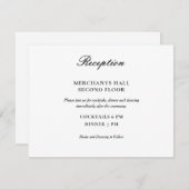 Eenvoudig Elegant Black en White Wedding Kaart (Voorkant / Achterkant)