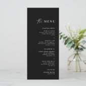 Eenvoudig Elegant Black Weddenrennen Menu (Staand voorkant)