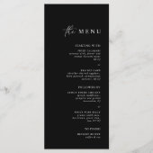 Eenvoudig Elegant Black Weddenrennen Menu (Voorkant)