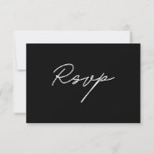 Eenvoudig Elegant Black & White QR Wedding RSVP (Achterkant)