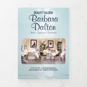 Eenvoudig Elegant Blauw Bokeh Drieluik Kaart