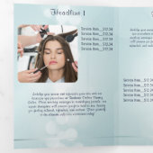 Eenvoudig Elegant Blauw Bokeh Drieluik Kaart (Binnenzijde eerst)