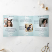 Eenvoudig Elegant Blauw Bokeh Drieluik Kaart (Binnen)