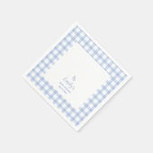 Eenvoudig Elegant Blue Gingham Plaid Boy Baby show Servet (Hoek)