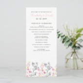 Eenvoudig Elegant Blush Floral Wedding Programma (Staand voorkant)