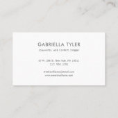 Eenvoudig Elegant Blush Pink Grey Waterverf Script Visitekaartje (Achterkant)