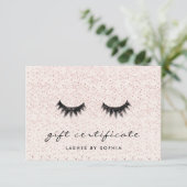 Eenvoudig Elegant Blush Pink Lashes Cadeaucertific (Staand voorkant)