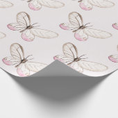 Eenvoudig & Elegant Blush Vlinder Wrapping Papier (Hoek)