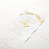 Eenvoudig Elegant Boog Goud 50ste Trouwen Jubileum Folie Uitnodiging (Gedraaid)