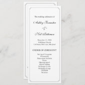 Eenvoudig Elegant Border Wedding Ceremony Programm Programma (Voorkant / Achterkant)