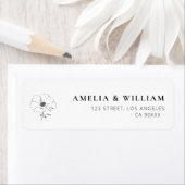 eenvoudig elegant botanisch adreslabel etiket (Insitu)