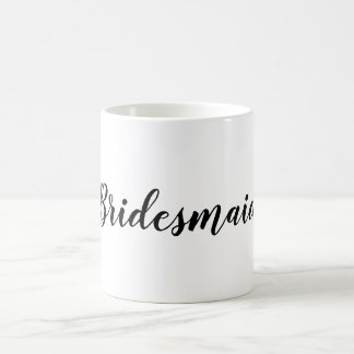 Eenvoudig, elegant bruidsmeisje bruiloft bevoordee koffiemok