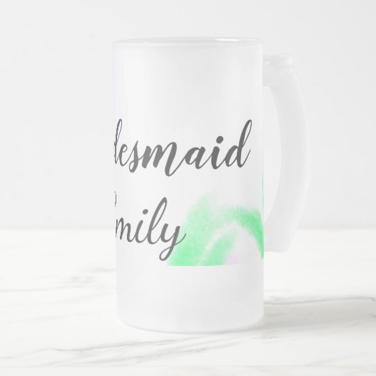 Eenvoudig, elegant bruidsmeisje bruiloft bevoordee matglas bierpul (Voorkant rechts)