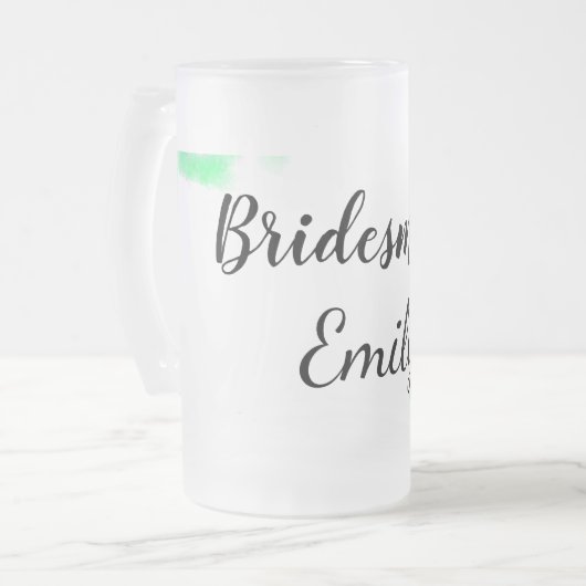 Eenvoudig, elegant bruidsmeisje bruiloft bevoordee matglas bierpul (Voorkant links)