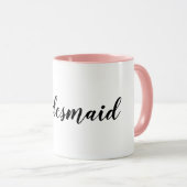 Eenvoudig, elegant bruidsmeisje bruiloft bevoordee mok (Voorkant rechts)