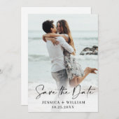 Eenvoudig Elegant Bruiloft Eenvoudig Bewaar de Dat Save The Date (Voorkant / Achterkant)