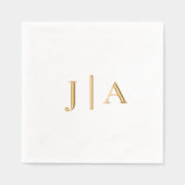 Eenvoudig Elegant Bruiloft Monogram Folie Servetten (Voorkant)