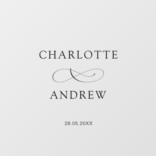 Eenvoudig, elegant, bruiloft raamsticker (Vel)