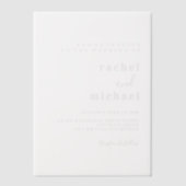 Eenvoudig, elegant, bruiloft, vellum uitnodigingen (Voorkant)