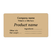 Eenvoudig elegant bruin etiket (Voorkant)