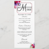 Eenvoudig Elegant Burgundy Floral Script Modern We Menu (Voorkant)