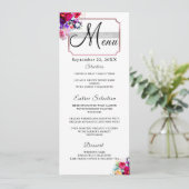 Eenvoudig Elegant Burgundy Floral Script Modern We Menu (Staand voorkant)
