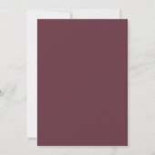 Eenvoudig Elegant Burgundy White Script Weduwschap Kaart (Achterkant)