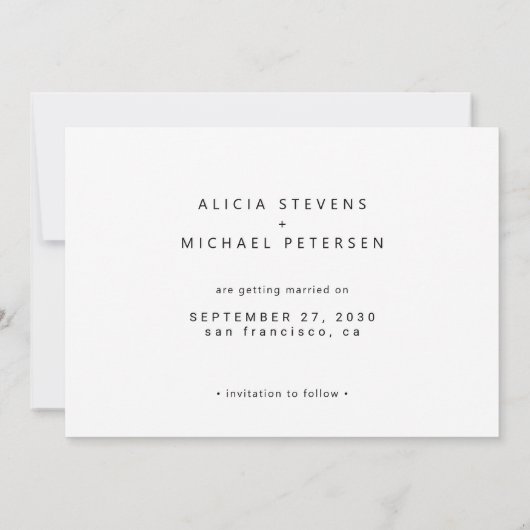 Eenvoudig elegant calligrafie script foto bruiloft save the date (Achterkant)